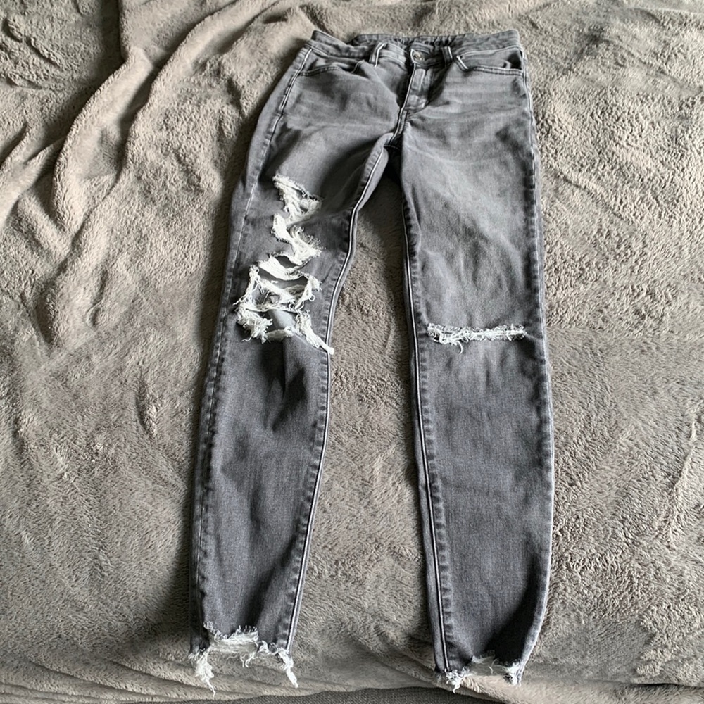 Gray Ripped Jeans